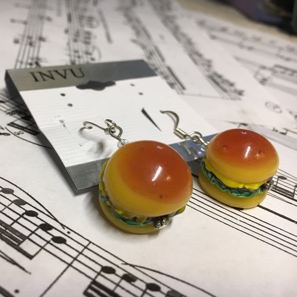Glass Hamburger Earrings
