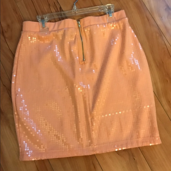 H&M Peach Sequenced Skirt ,w Tag , Small - Picture 3 of 4