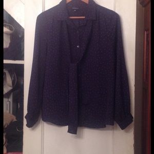 Lands' End Navy Blouse