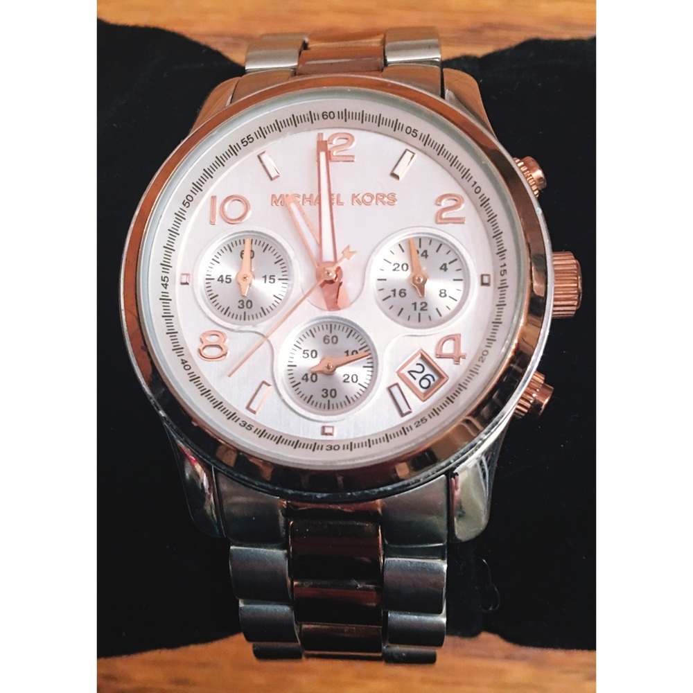 Michael Kors Rose Gold & Silver Watch