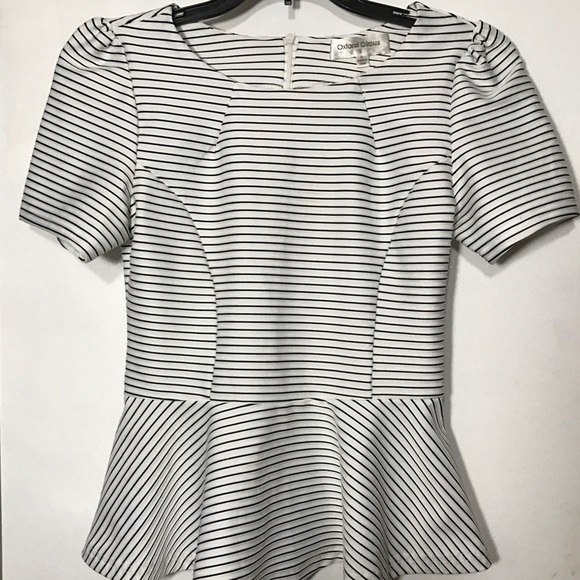 EUC Oxford Circus Structured Peplum Top - S - Picture 4 of 4