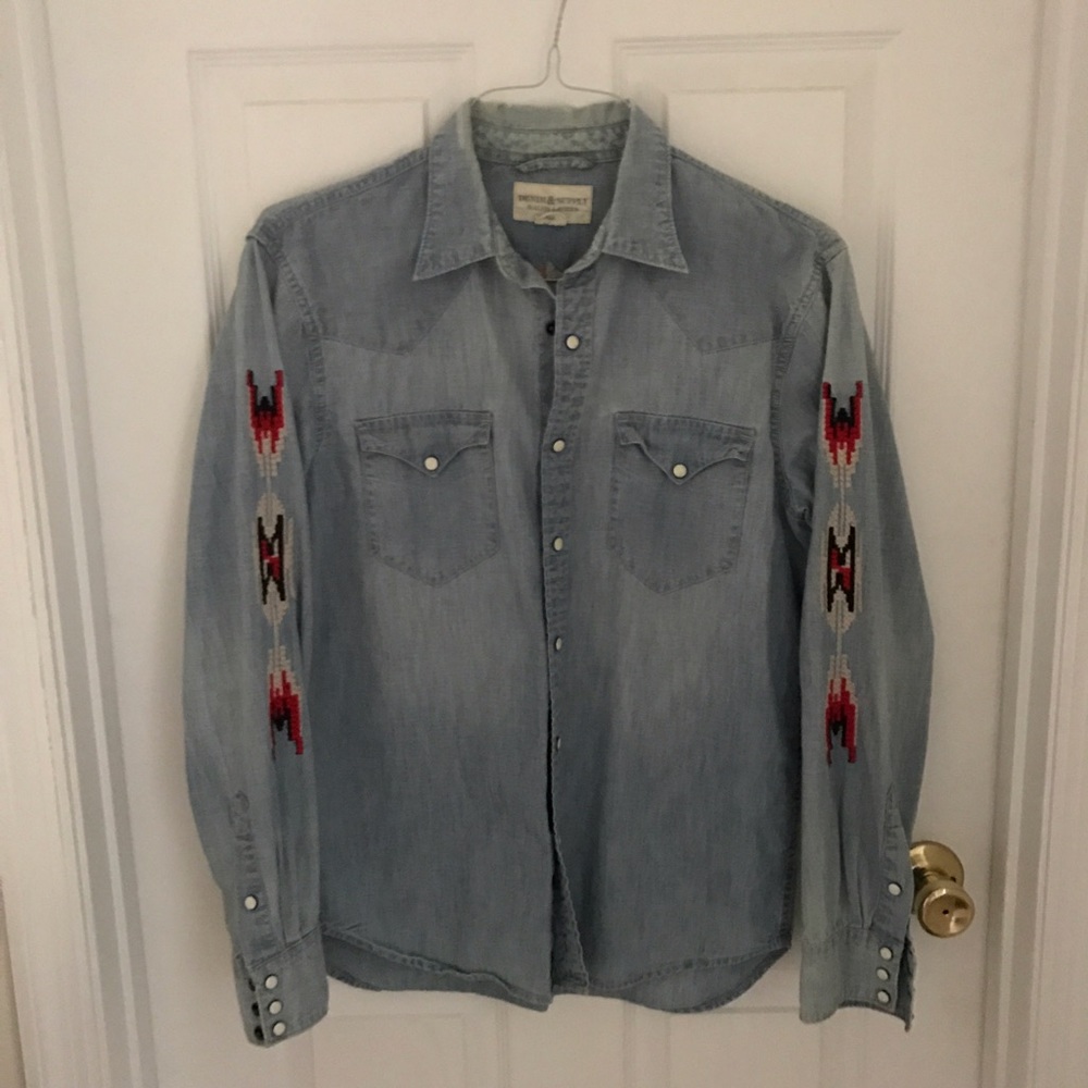 Embroidered Denim Western Shirt