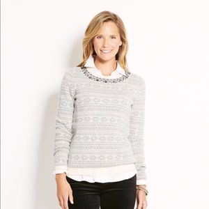 NWT Vineyard vines fair isle gray sweater