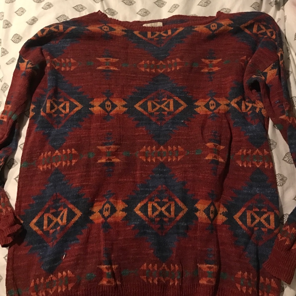 Oversized Aztec print sweater