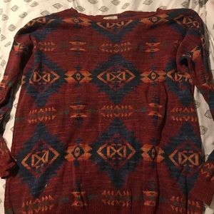Oversized Aztec print sweater
