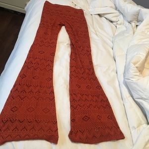 burnt orange flare hippy pants