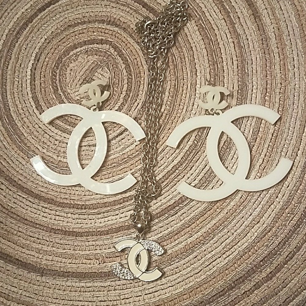 Chanel earrings and necklace