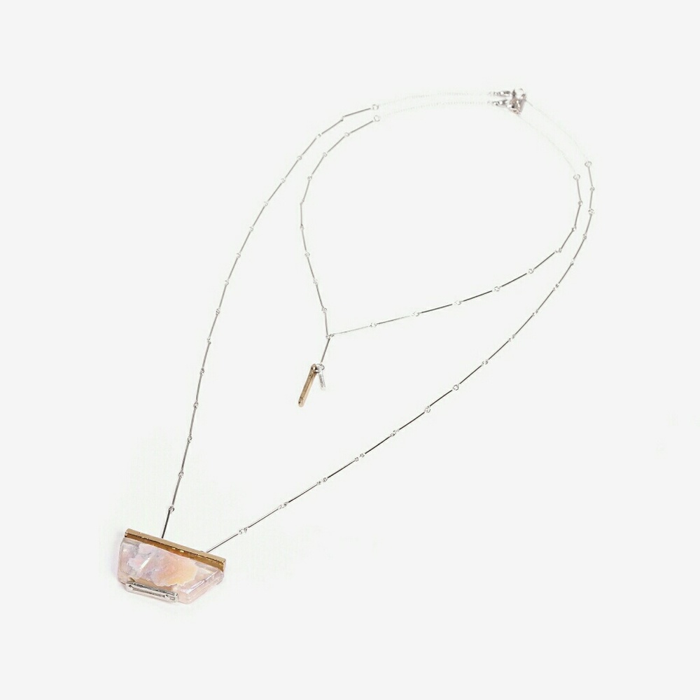 Moonstone Glass Pendant Necklace