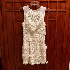 Cream Crochet Floral Bohemian Dress.