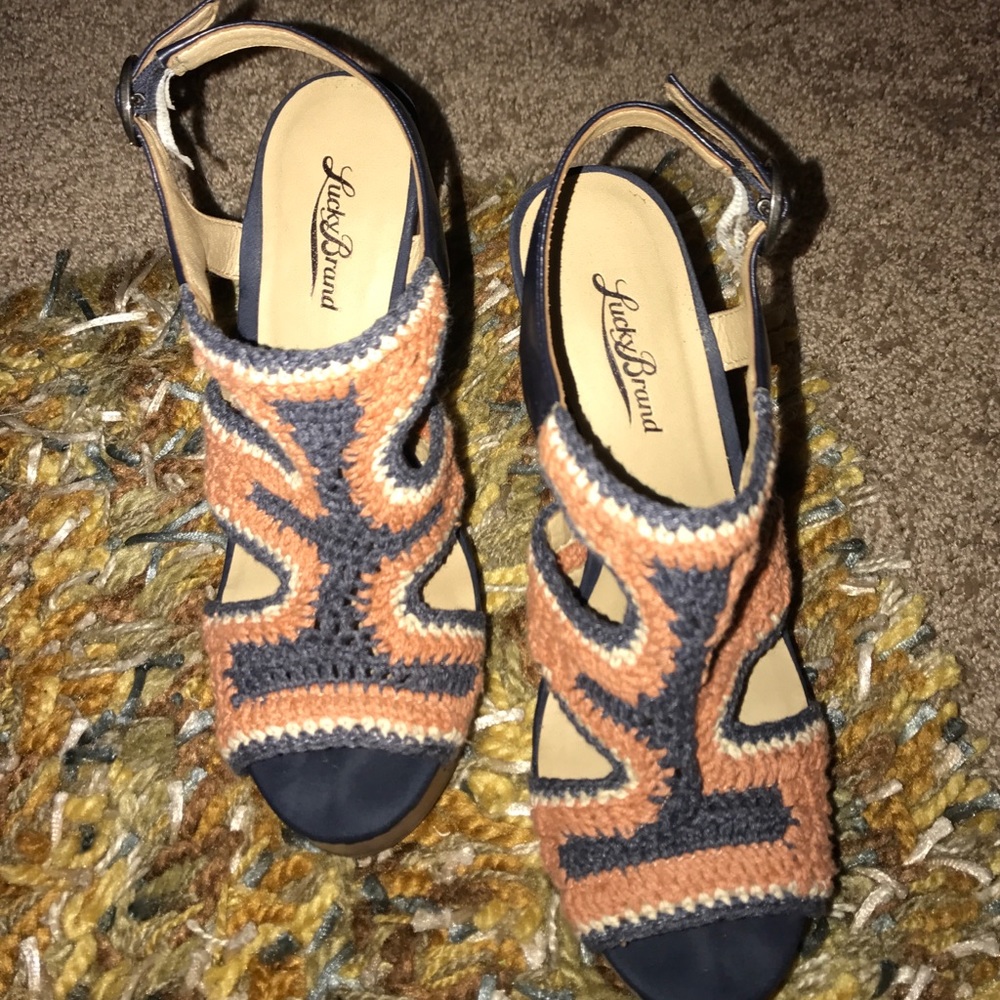 Lucky Brand Crochet Wedges.  NWOT