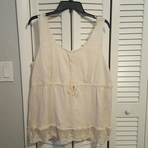 Forever 21 Cream Lace Tank Top