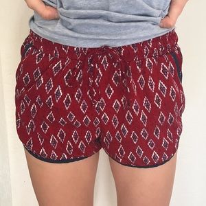 Bohemian Drawstring Patterned Shorts
