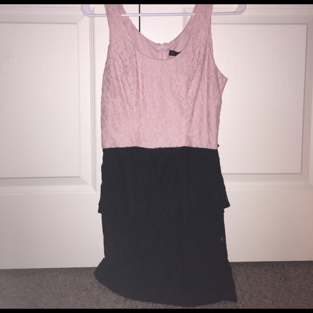 Pink and black dress