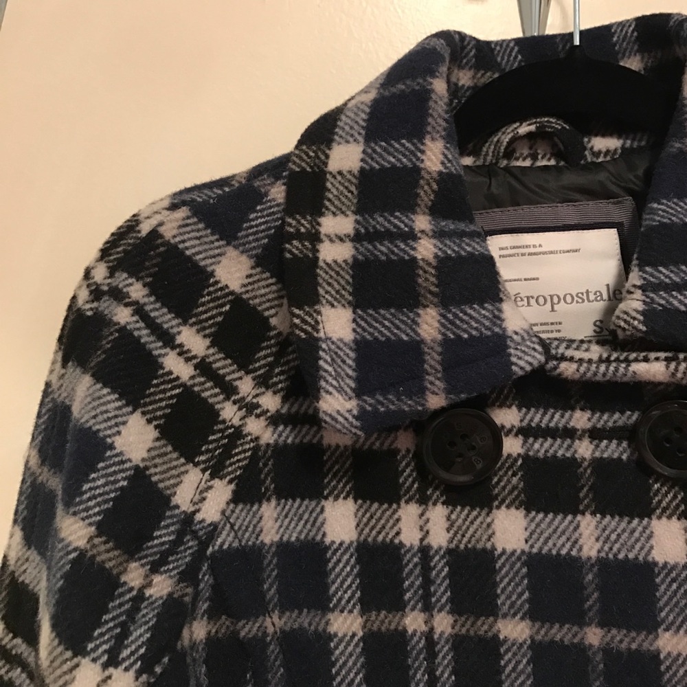 Aeropostale Plaid Wool Coat
