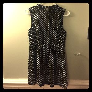 Black and white polka dotted dress