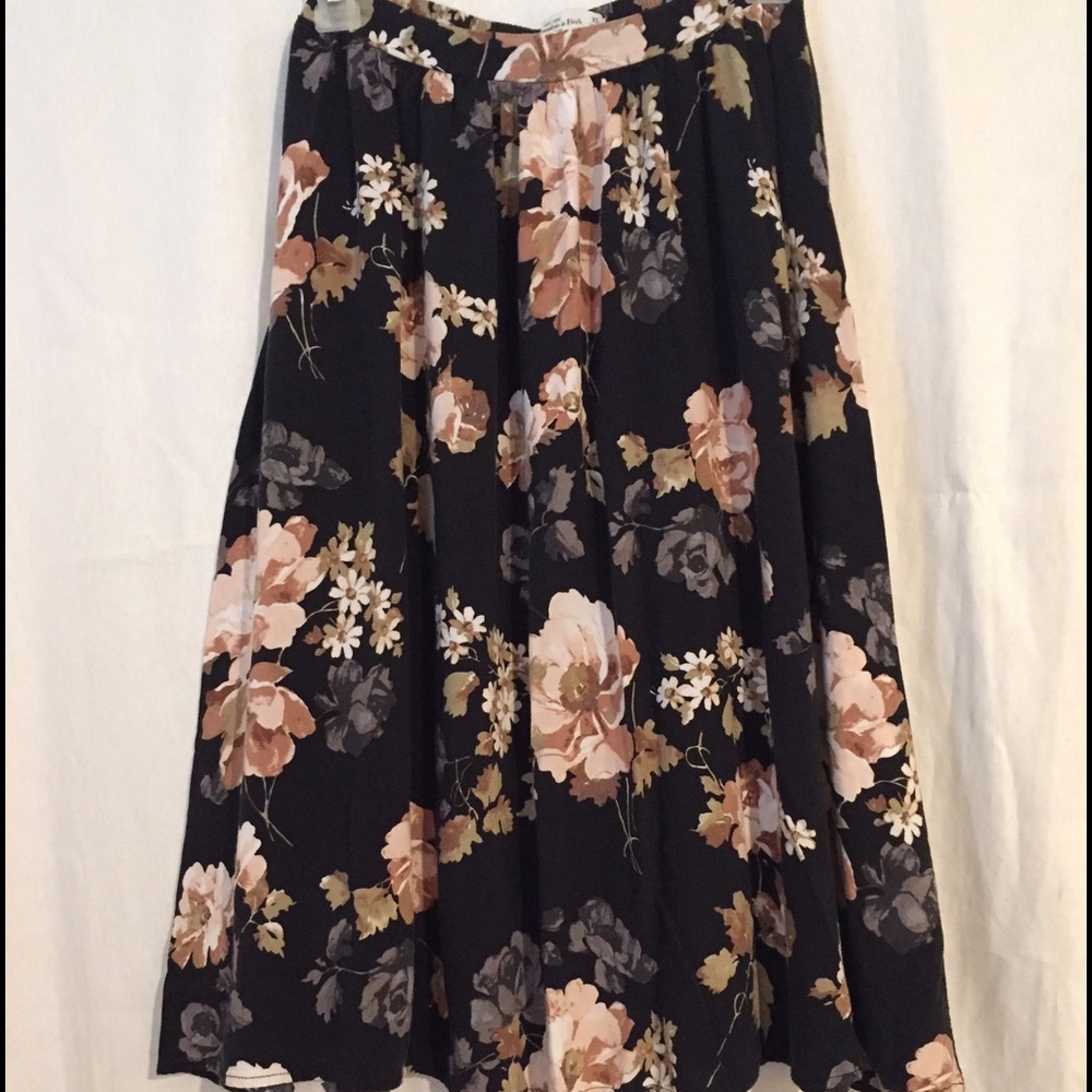 Abercrombie and Fitch Floral Midi Skirt
