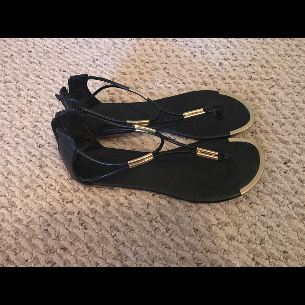 Dolce Vita Gold and Black Sandals