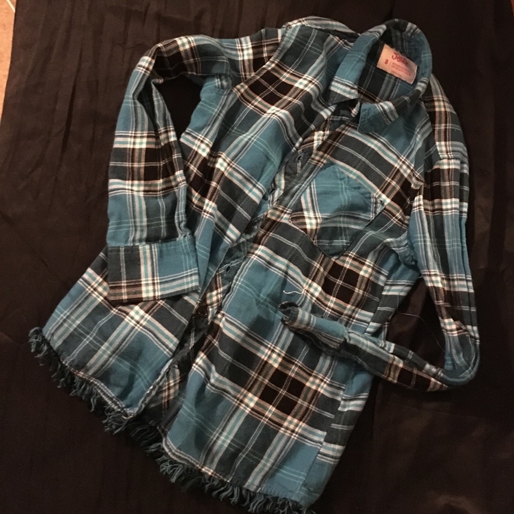 Girls Justice Flannel w Fringe size 8