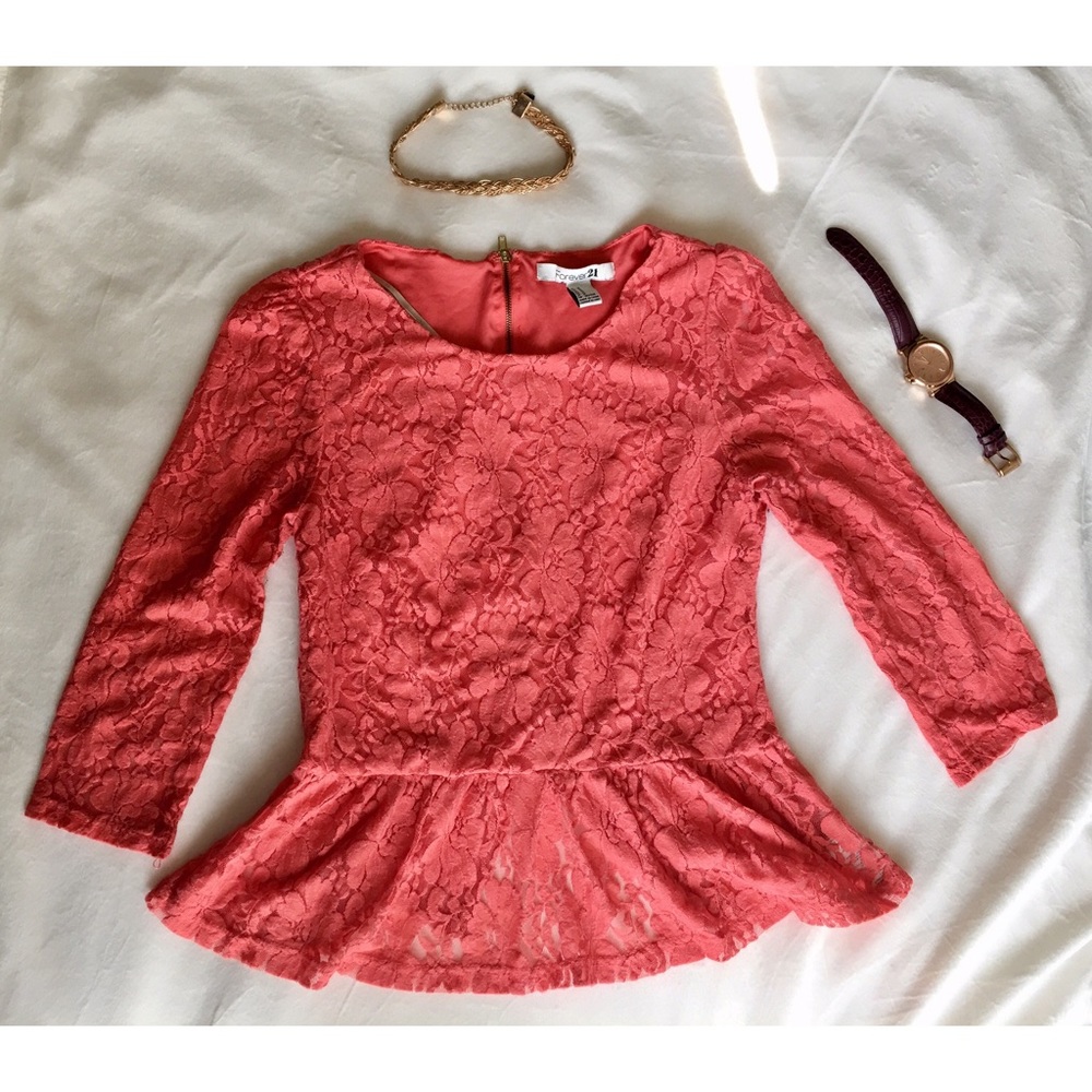 Forever 21 Peplum Peach Blouse
