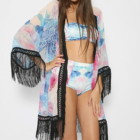 Chiffon Kimono Coverup - S - Picture 3 of 5