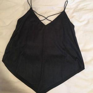 navy blue suede tank top