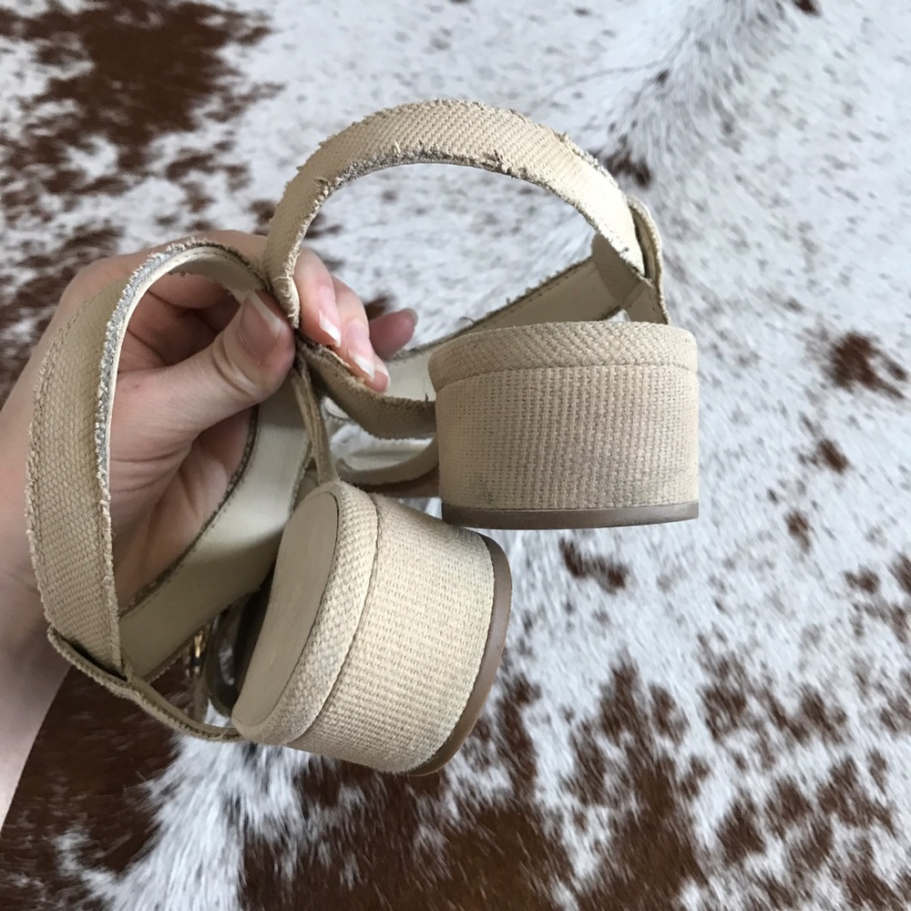 Chanel heart logo nude canvas sandals 39 - Picture 6 of 8