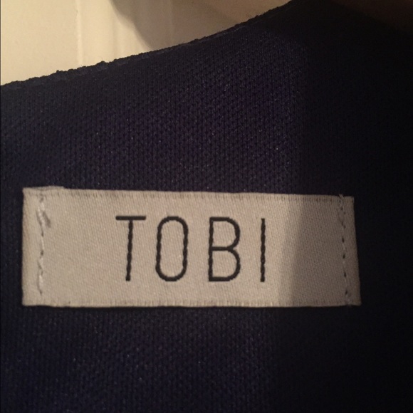 Tobi plunge neckline navy romper - Picture 3 of 5