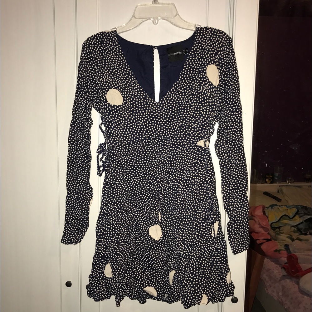 Flowy polka dot mini dress
