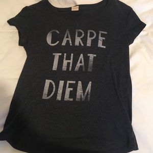 carpe that diem navy blue shirt