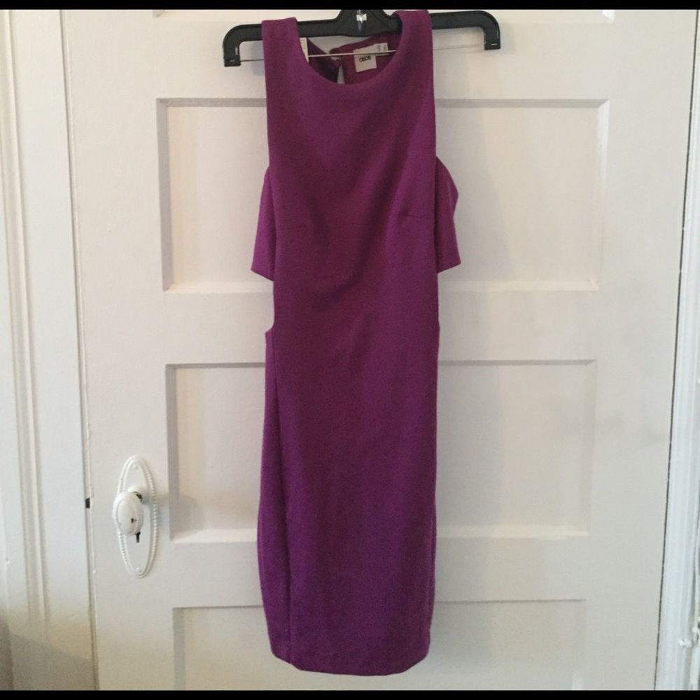 ASOS cut out mini purple dress