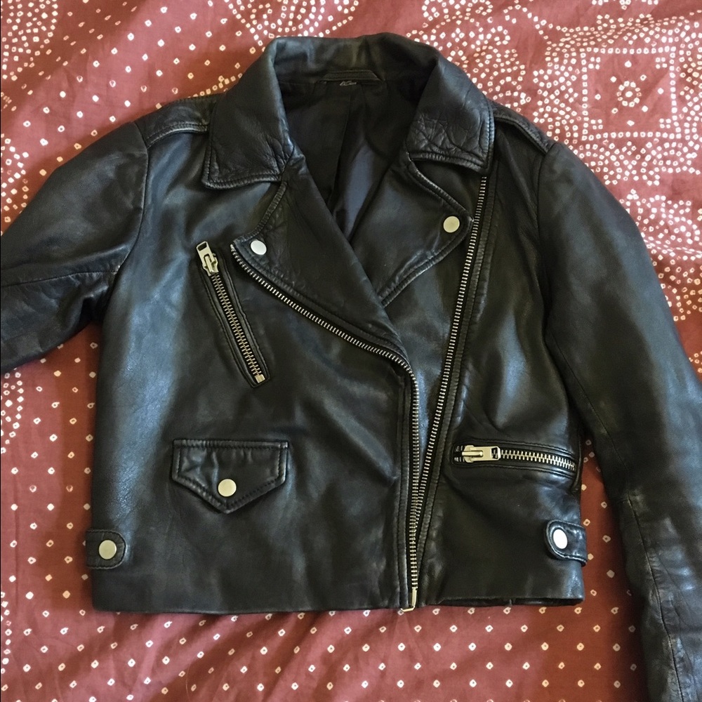 Leather Biker Jacket, Real Leather