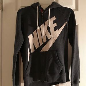 Grey zip Nike hoodie sz small