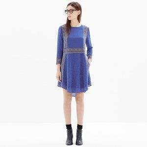 Madewell Silk Tee Dress in Ascot Grid