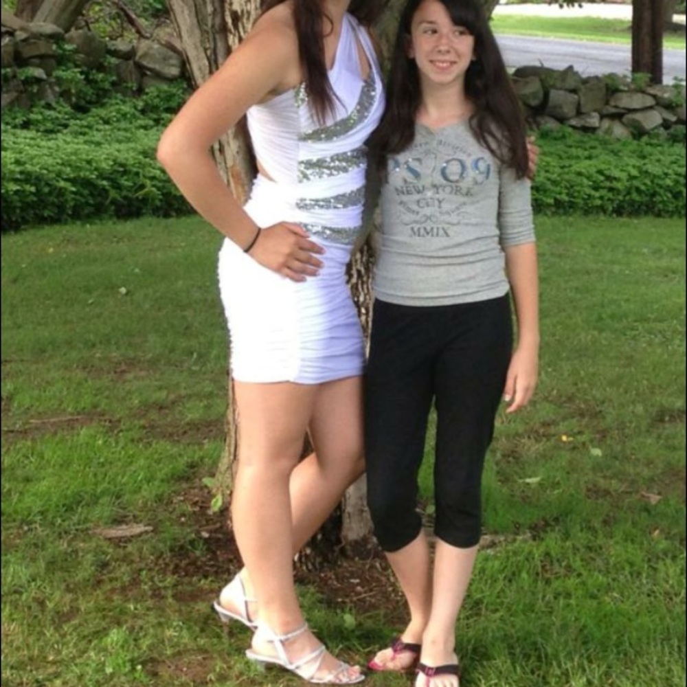 White and Silver Formal Dress