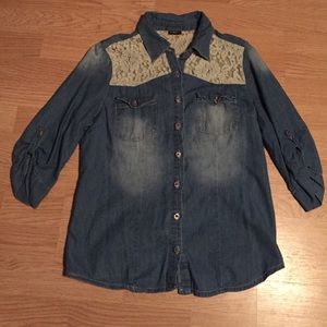 Jean lace top