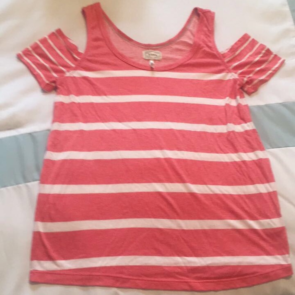 Striped Cold Shoulder Top