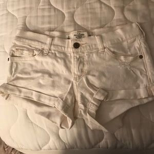 White jean shorts