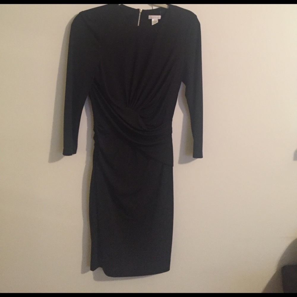 Cache long sleeve black dress