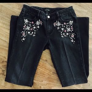 WHBM Black Embellished Jeans