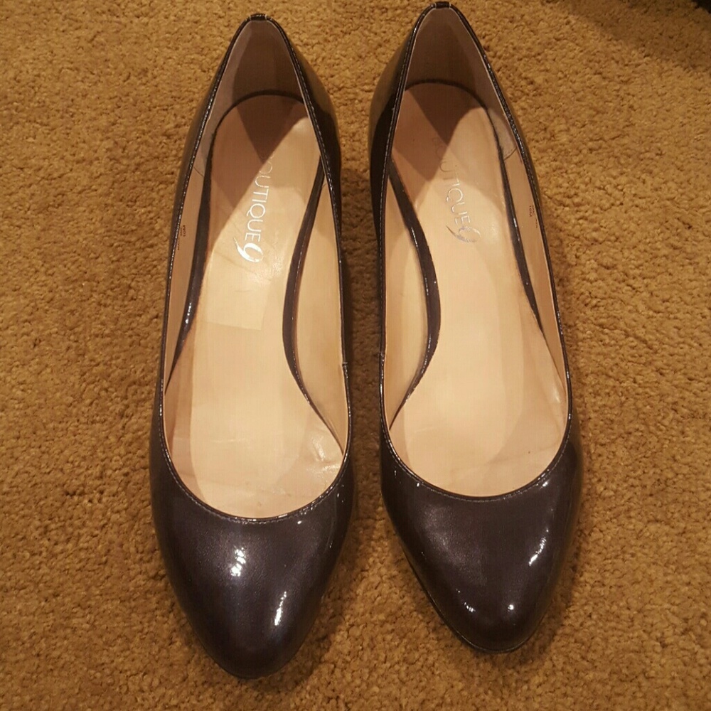 Patent leather wedges