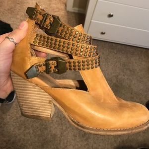 Jeffrey Campbell tan leather booties