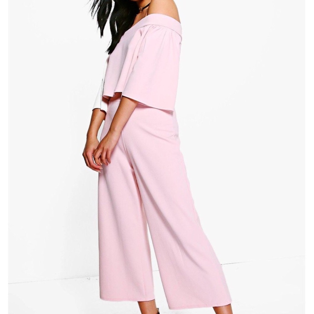 Off Shoulder Crop Culotte Co ord set