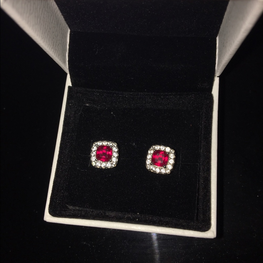 Ruby stud earrings