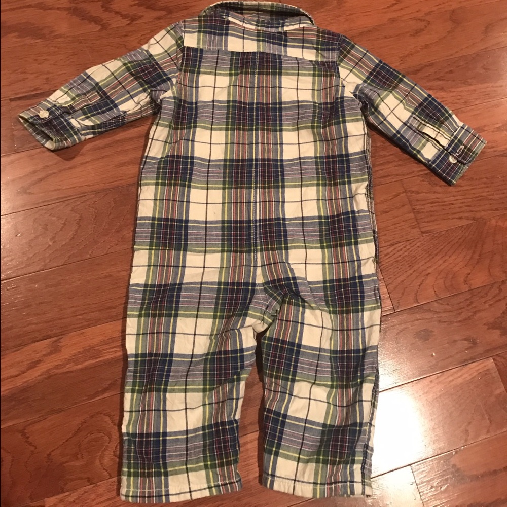 Baby Gap Jersey Lined plaid One-piece/ bodysuit - Picture 3 of 8