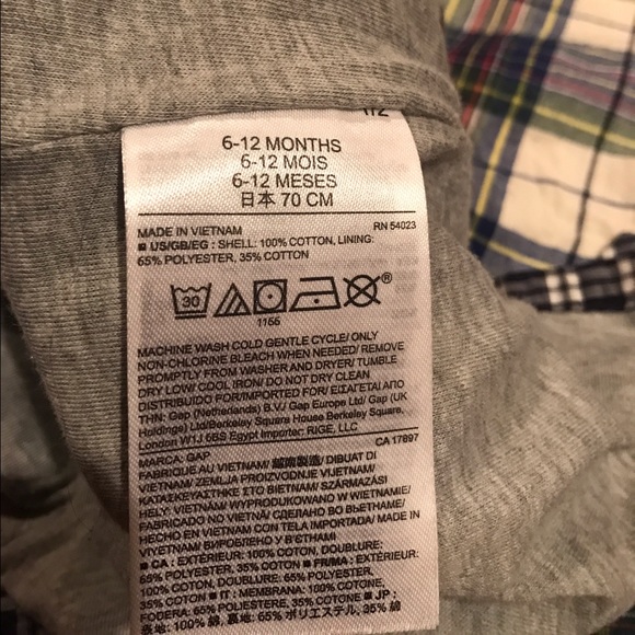 Baby Gap Jersey Lined plaid One-piece/ bodysuit - Picture 4 of 8