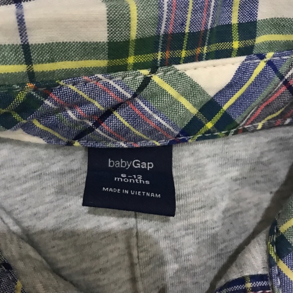 Baby Gap Jersey Lined plaid One-piece/ bodysuit - Picture 7 of 8