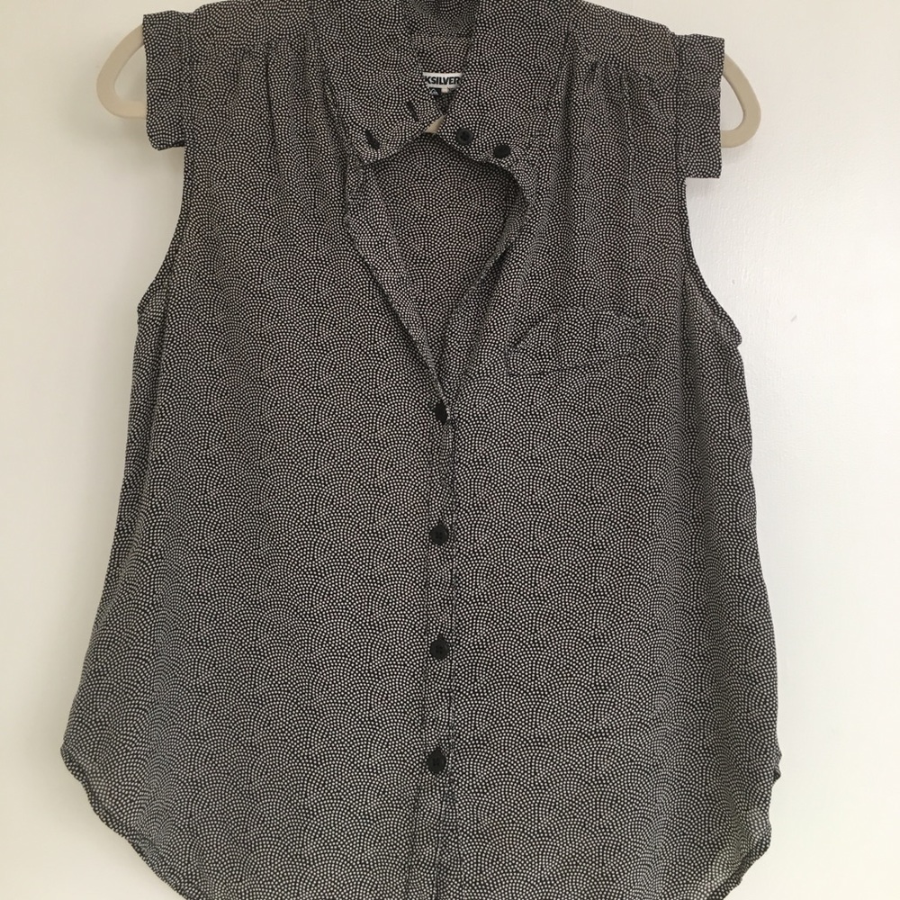 Silk top , button down, tank