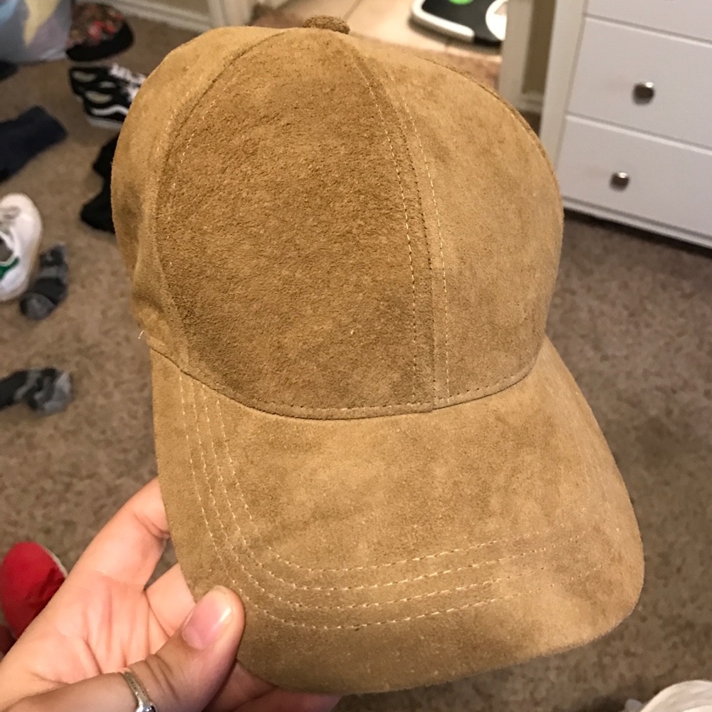 suede baseball hat
