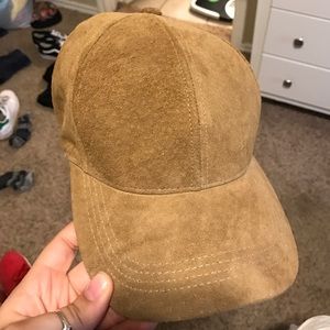 suede baseball hat