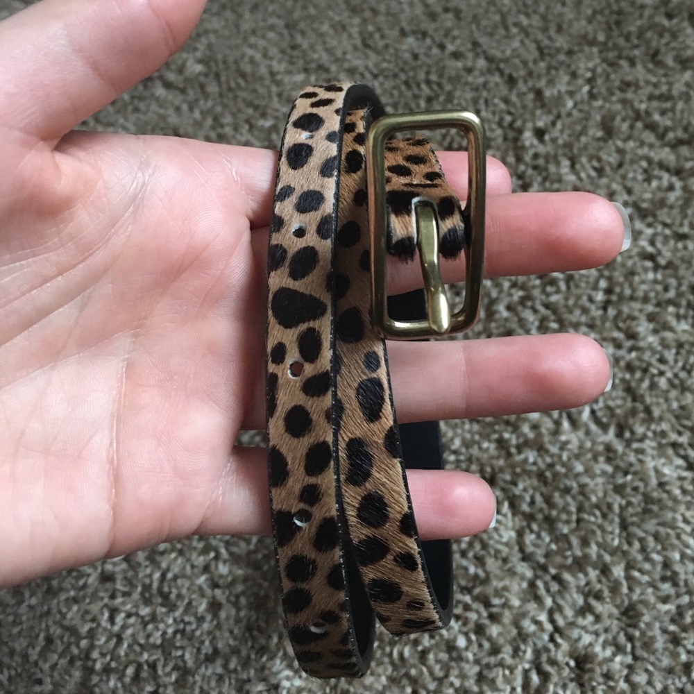 J. Crew skinny calf hair belt